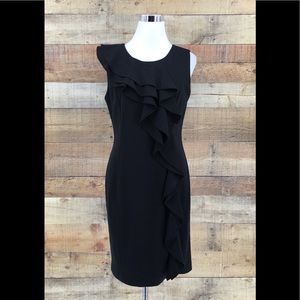 Saks Fifth Avenue‎ Women's Black Ruffle Dress Sz 10